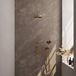 Brauer Gold Edition Thermostatische Regendoucheset Inbouw - Hoofddouche 20 cm - Gebogen Wandarm - Handdouche 3 Standen - Doucheslang - Wandaansluitbocht - Geborsteld Goud