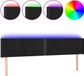 vidaXL Hoofdbord LED - 183x16x78/88 cm - Fluweel - Zwart