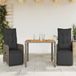 Prolenta Maison Exclusive 3-delige tuinsets met bistrotafel en stoelen, inclusief kussens, grijs, van polyrotan