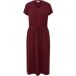 s.Oliver Robe midi en coton mélangé avec cordon de serrage et col en V pour femme