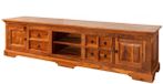 MASSIVMOEBEL24.DE meuble TV acacia marron clair 220x50x55 cm (LxPxH) vernis entièrement massif assemblé OXFORD #0341