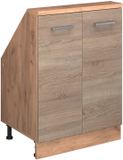 Vicco R-Line Keukenkast voor schuine wand – 60 cm met 2 deuren Sonoma/Goudkraft eik