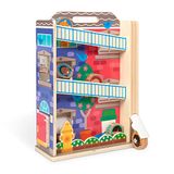 Melissa & Doug GO Tots Houten flatgebouw tuimelpret (met 3 schijven)
