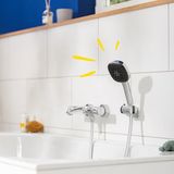 Merkloos Wan GmbH Handdouche - Kunststof - Inclusief houder - Anti-kalk - Massagestraal - Waterbesparend