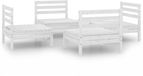vidaXL - 4-delige Loungeset - Massief Grenenhout - Wit