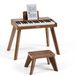 VEVOR Kinderkeyboard, 37 Toetsen, Houten Digitale Piano voor Kinderen Vanaf 3 Jaar, Mini Muziekinstrumentenset met Krukje, Realistisch Geluid, Dubbele Voeding, Regelbaar Volume, Walnoot