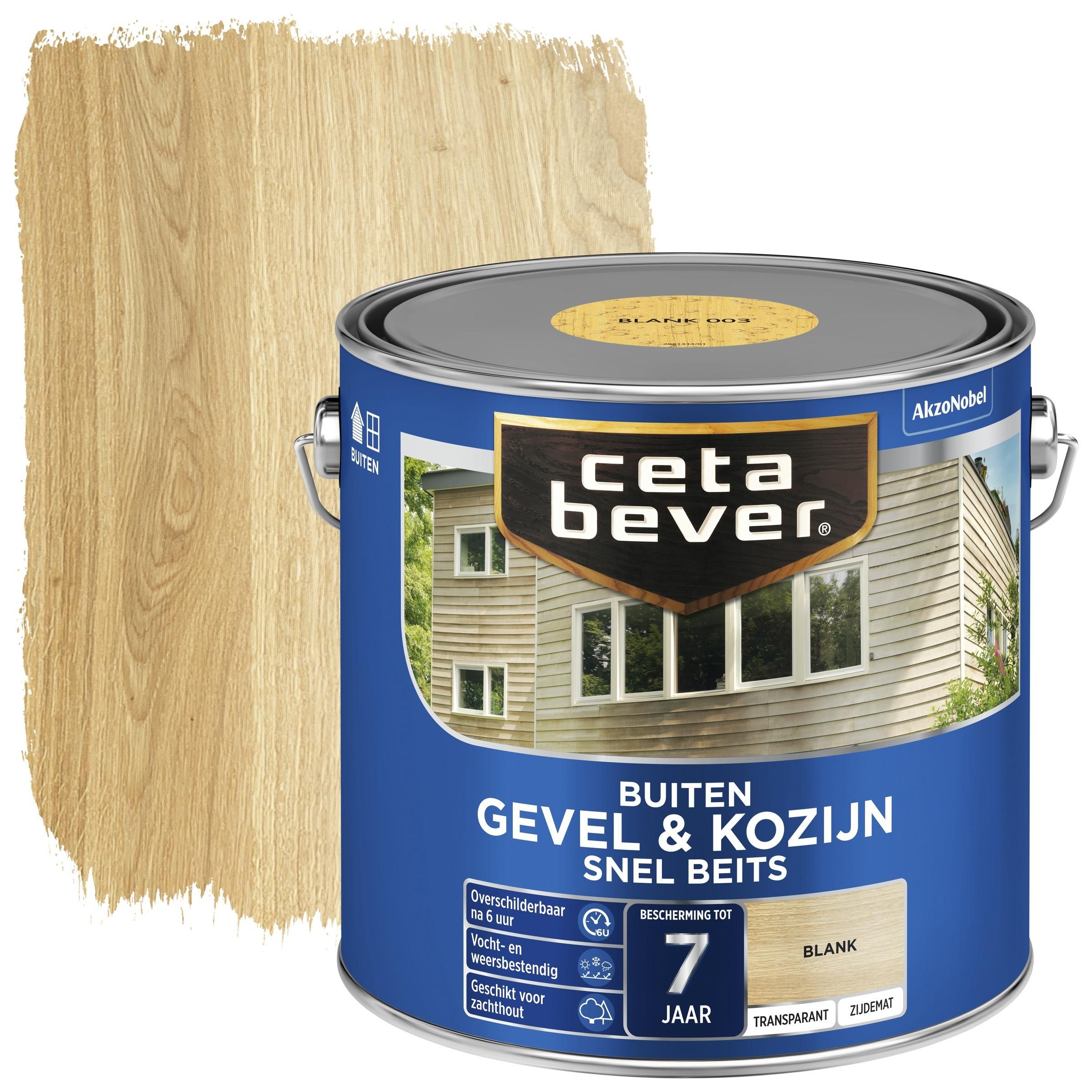 Cetabever Gevel & Kozijn Snel Beits Transparant Blank Zijdemat 2.5 Liter