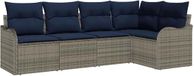 vidaXL Tuinbank Set Grijs Polyrattan