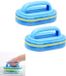 2-stuks Sponsreinigingsborstel met handvat - Multifunctionele reinigingsborstel - Huishoudelijke reinigingstool - Ergonomische handgreep - Gemakkelijk vast te houden - Geschikt voor het reinigen van tegels, gootstenen, badkuipen en ramen - Bleu