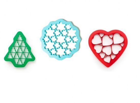 Lekue Winter Cookie Cutter Set - Koekjes Vormen - Sneeuwvlokken Kerstbomen Hartjes