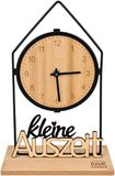 UNUS® Tafelklok Tilda van bamboe en metaal "Kleine Auszeit" met kwartswerk 33x20 cm