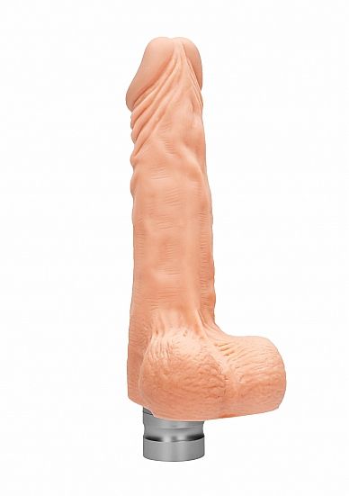 RealRock - Skin 8\" / 20 cm Realistic Vibrating Dildo With Balls - Flesh - Beige