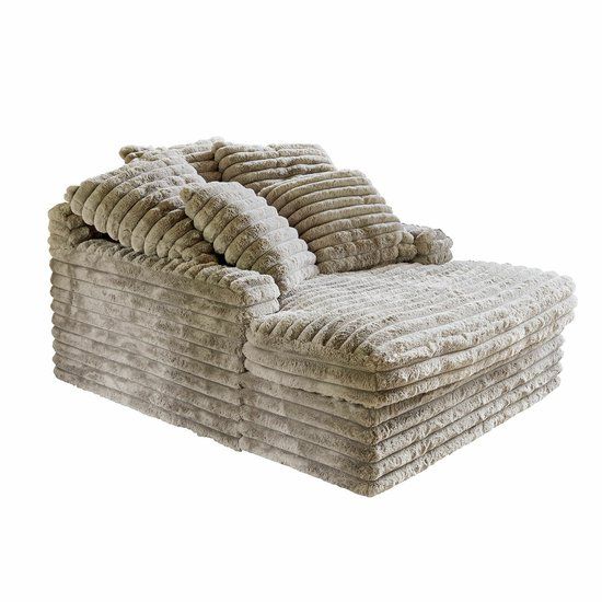 Loberon Chaise longue Woodminster grijs