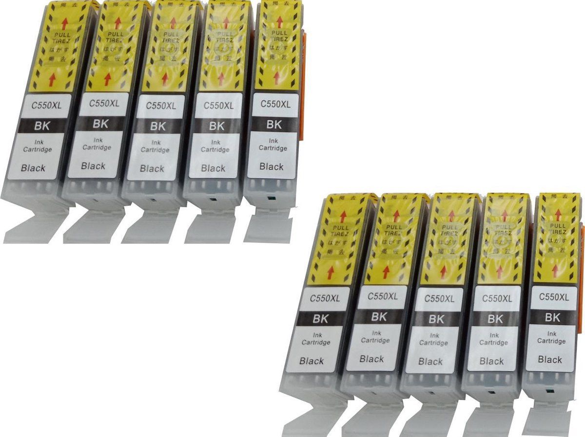 KATRIZ KATRIZ® huismerk inkt Canon PGI-550XL Zwart - 10 stuks