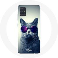 Maniacase Etui voor Samsung Galaxy A51 5G Cat Style bril