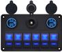 ProRide Schakelpaneel 12V voor Auto/Boot - 4 USB Poorten met Schakelaar - QC3.0 - PUSB1QC-B - 6 schakelaars + 12V/24V stopcontact