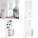 Buffet Haut Blanc 69,5x34x180 Cm Bois D'Ingénierie