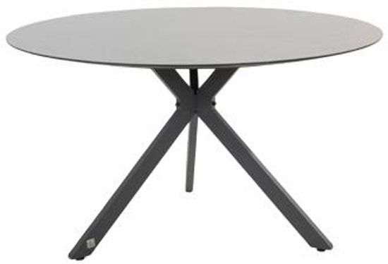 4 Seasons Outdoor Locarno dining tafel antraciet HPL slate dia. 130 cm