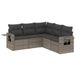 vidaXL 5-delige Loungeset met Kussens, Poly Rattan, Grijs