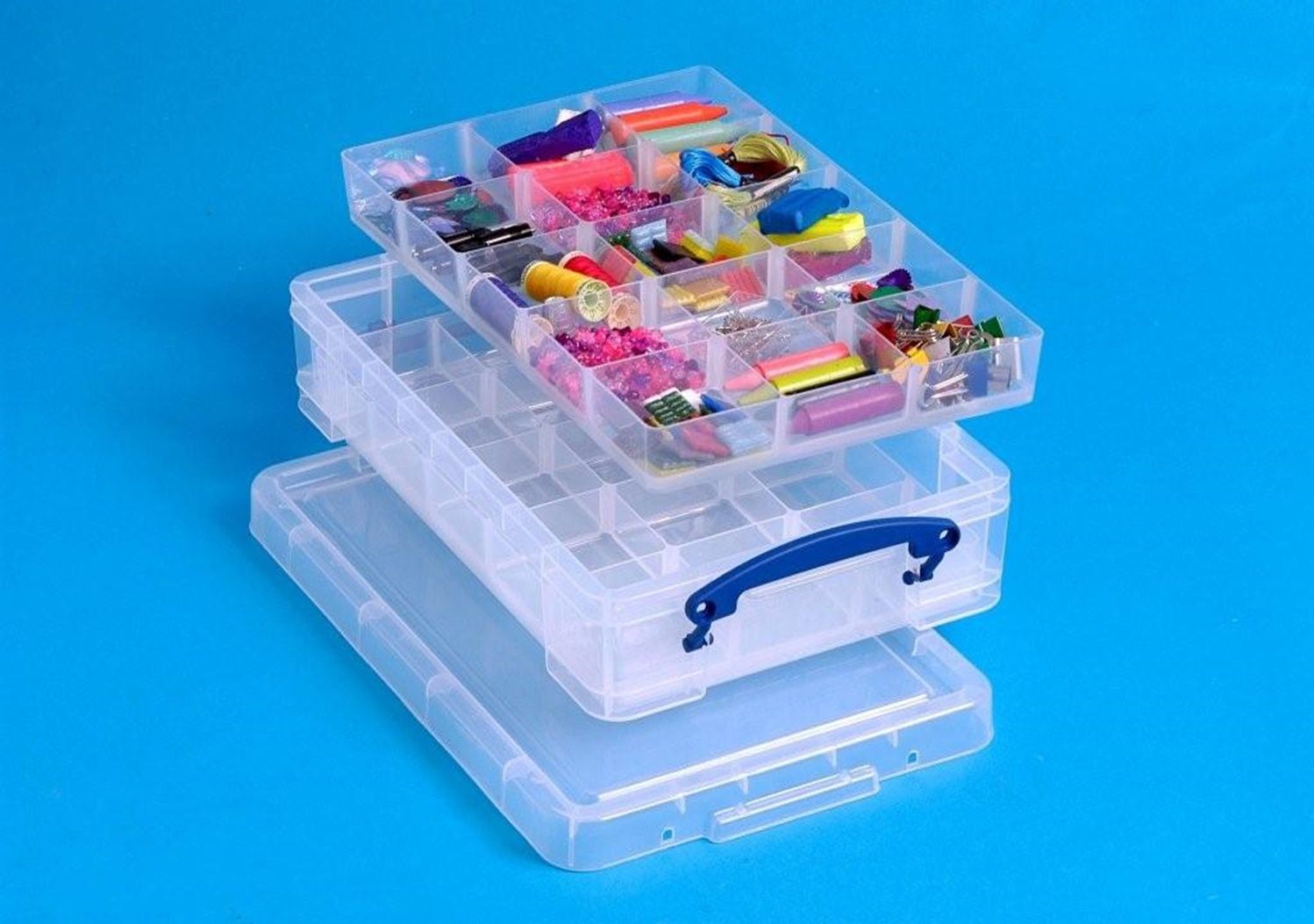Really Useful Box 4L Storage Box - Transparent - with Dividers