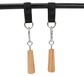 Poignées de traction en bois - Entraîneur de force - Accessoires de fitness - Multifonctionnel - 2 pièces - Bois de hêtre/Fer - Sac de rangement - Poignées de fitness