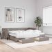 vidaXL Divan-lit avec lit gigogne et tiroirs 90x200 cm tissu taupe