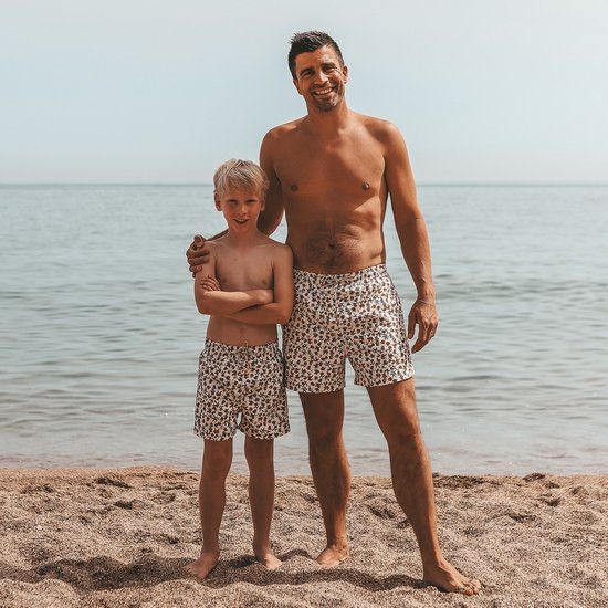 Salted Stories Pommegranate Swim Shorts Dierenprint White Swan 74/80