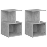 VidaXL Nachtkastjes 2 stuks Betonkleur Hout 35x35x55 cm