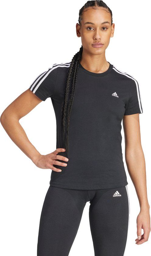 adidas Sportswear Essentials Slim 3-Stripes T-shirt - Women - Black - L