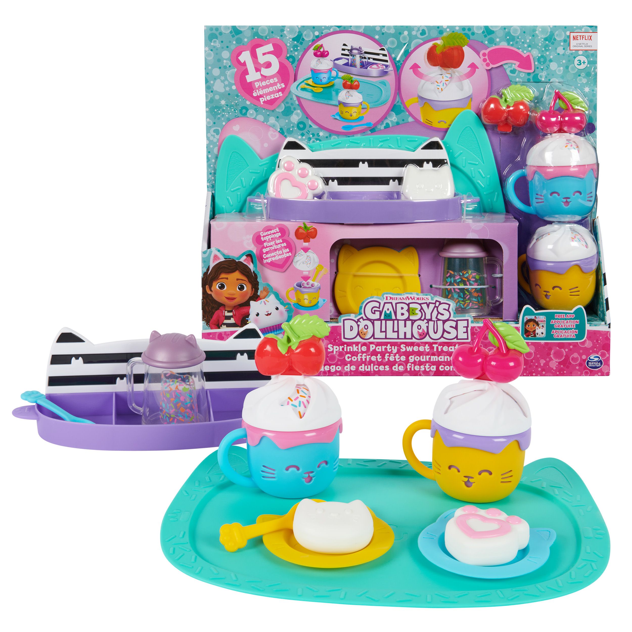 Gabby's Dollhouse Sprinkle Party Kitchen Set with Accessories