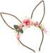 Chaks Verkleed diadeem paashaas/bunny oren - met bloemen - roze - one size
