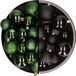 Kaemingk B.V. Kerstversiering boules de Noël en plastique mélange de couleurs noir/vert foncé 4-6-8 cm paquet de 68x pièces