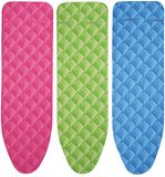 Leifheit Cotton Comfort Housse de planche à repasser S/M - 125 x 40 cm - Rose/Blanc/Orange