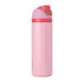 Owala FreeSip Geïsoleerde roestvrijstalen waterfles met rietje voor sport en reizen, BPA-vrije sportwaterfles, 680 g, roze, engelentaart