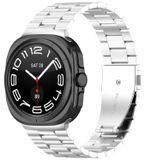 Wigento Samsung Galaxy Watch Ultra 47mm: RVS-metaal horlogeband met drie schakels, zilverkleurig
