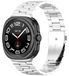 Wigento Samsung Galaxy Watch Ultra 47mm: RVS-metaal horlogeband met drie schakels, zilverkleurig