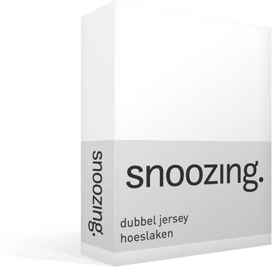 Snoozing dubbel jersey hoeslaken - Lits-jumeaux (160x200/220 cm) - Wit