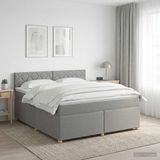 vidaXL Boxspringbed met matras Lichtgrijs 140 x 200 cm Stof