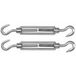 AMIG Spanschroeven/draadspanner met haak/haak - 2x - 11cm - 316L RVS - 120kg - M6 schroefdraad