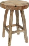 Home & Styling Teak Stool Bijzetkrukje - Lichtbruin
