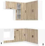 vidaXL Keukenblok PORTO 8 st Sonoma Eiken Bewerkt hout