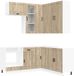 vidaXL Keukenblok PORTO 8 st Sonoma Eiken Bewerkt hout