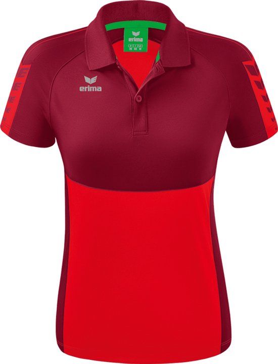 ERIMA Six Wings Polo Dames Rood-Bordeaux Maat 36 - Fitness & Training - Unisex - Lange mouw - Polyester - Maat 36