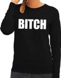 Bellatio Decorations Bitch tekst sweater / trui zwart voor dames XXL