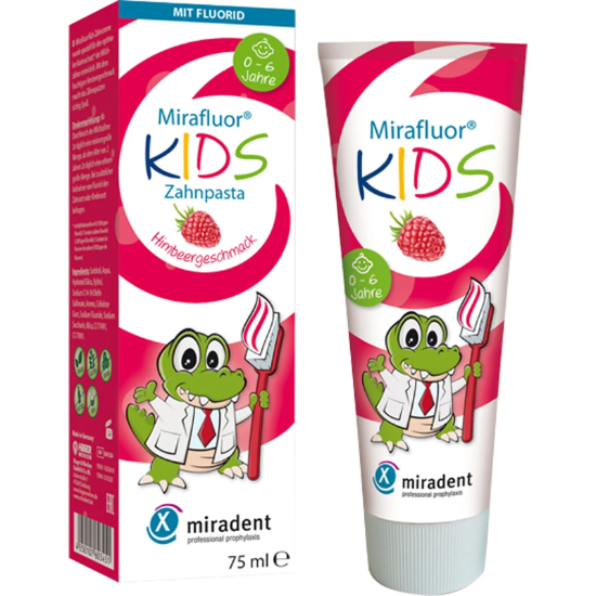 Miradent Miradent Mirafluor Kids Tandpasta Framboos - 0-6 jaar - 75 ml