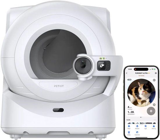 PETKIT Purobot Ultra Zelfreinigende Kattenbak - Wit - Met Camera