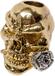 Schmuckatelli Rose Skull Bead - 2-Tone Antique Gold/A.Rhodium
