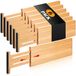 Fabsome lade-opbergsysteem, 6 stuks, 11,8 cm hoog, verstelbaar van 31,8–43,2 cm, bamboe ladeverdelers voor kleding, houten indelers voor de kledingkast, babykamer-organisatie met zachte schuim-einden