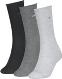 Calvin Klein Damessokken Classic Rolltop 3-Pack Grey Melange