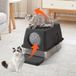 GarveeHome Grote kattenbak van roestvrij staal met deksel
